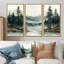 «Green Pine Trees Mist Morning I», ensemble d'art mural pin-107213688-107213693
