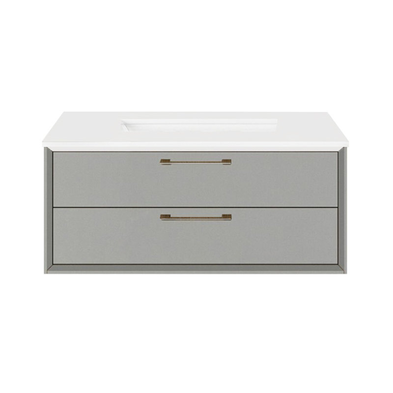 Gemelli 30'' W Single Stone Vanity Top, Satin White