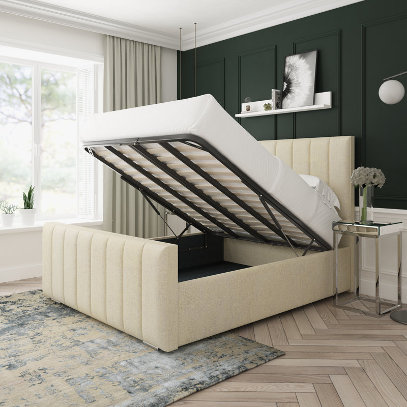 Oakley Wool Upholstered Ottoman Bed Frame, Cream, Super King (6')
