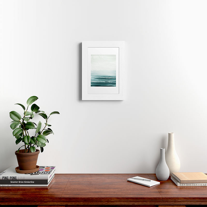Iris Lehnhardt brumeux, mer émeraude, reproduction d'art encadrée, Blanc, H 19 po x l 13 po
