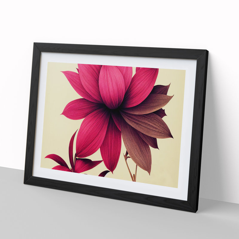 Blooming Flower - Framed Print, Black, 34cm H x 46cm W x 2cm D