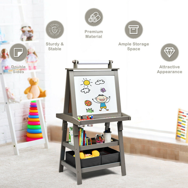 Effingham Isabelle & Max Wood H-Frame Easel, Grey