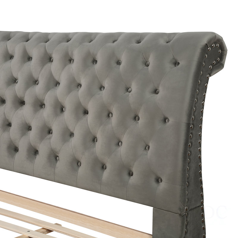 Lit-bateau tapissier Cerderia, King