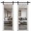 Portes de grange en verre transparent Lucia avec ensemble de quincaillerie d'installation
