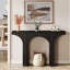 Table console 47 po moderne noire pour vestibule et derrière - Table de couloir étroite avec base arquée