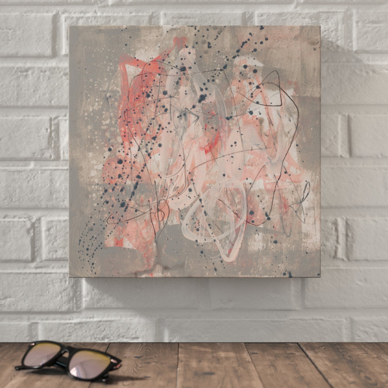 « rosé kinesis i », peinture sur toile tendue, H 24 po x l 24 po x P 2 po