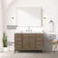 Grey Oak Single Bath Vanity 48 In. Wide, Sealed White Quartz Top, 46 Mirror, Soft - Close Design, And Multiple Drawer Cabinet Storage W X 22 D, Twice Mechanism, Ample Space-1940157372