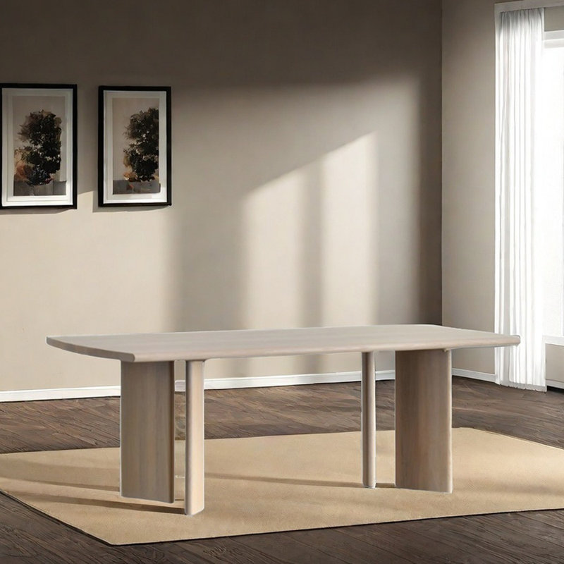 Table de salle à manger Niyathi, Marron clair, H 29,52 po x L 62,99 po x l 27,55 po