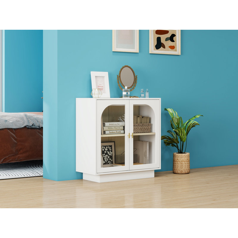 Garde-manger, armoire de rangement avec porte en acrylique pour le salon, la salle à manger et le bureau, Blanc