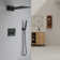 3-Function Digital Display Thermostatic Shower System With Waterfall & Rainfall Showerhead, Hand Shower