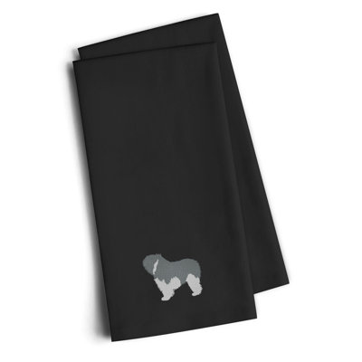Serviette de cuisine à thé brodé plaine berger pour chien polonaise