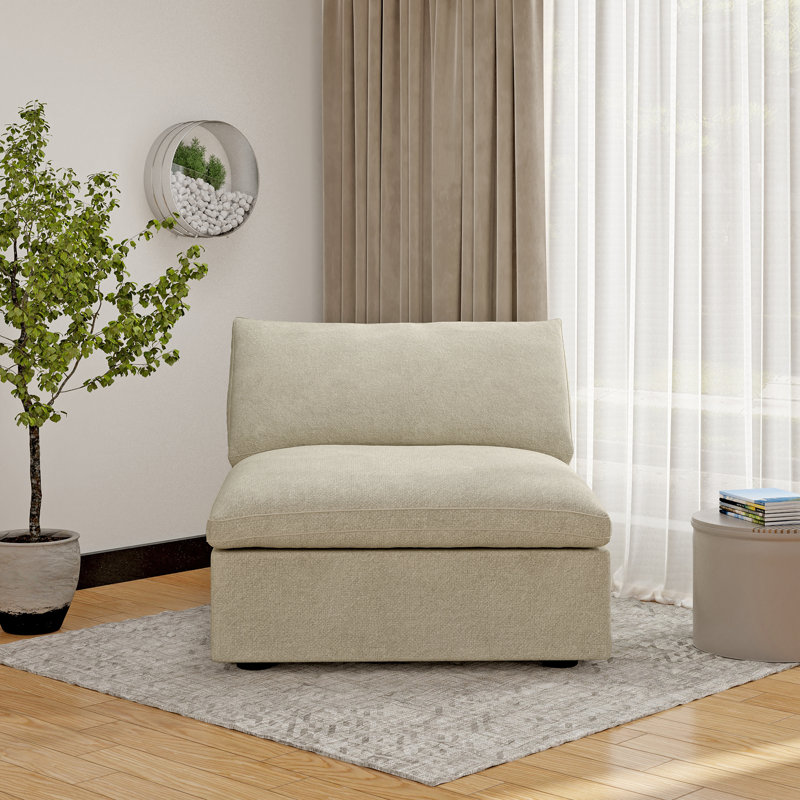 Linen Blend Slipcovered Chair, Khaki