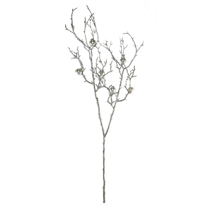 Silver Pearl Spray Decoration
