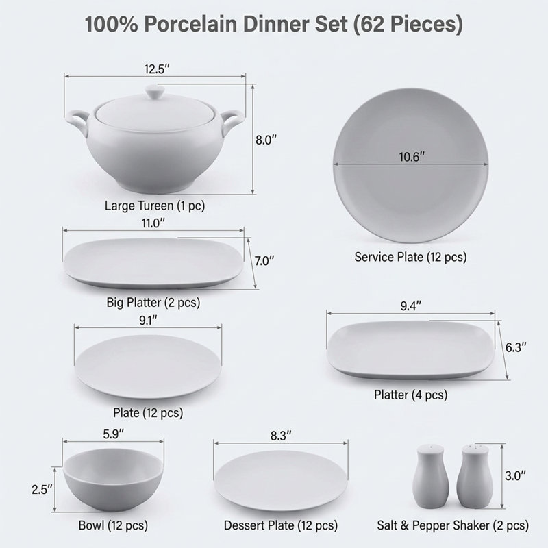 Service de table en porcelaine Laurel
