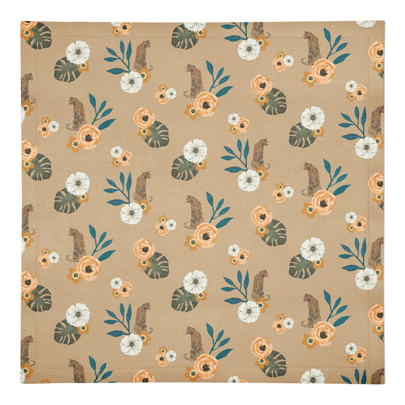 Serviette en coton 10 po Tropical Jag, Beige