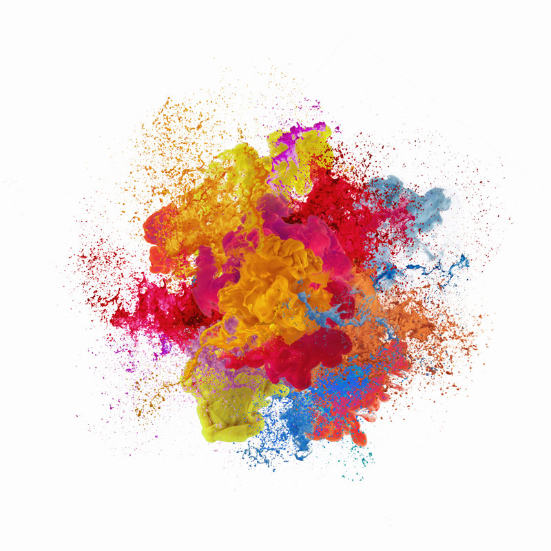 Paint explosion, 51cm H x 51cm W