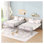Lit superposé double au-dessus de double en métal, cadre de lit superposé argent avec garde-corps de sécurité, lits superposés en fer pour chambre d'enfant