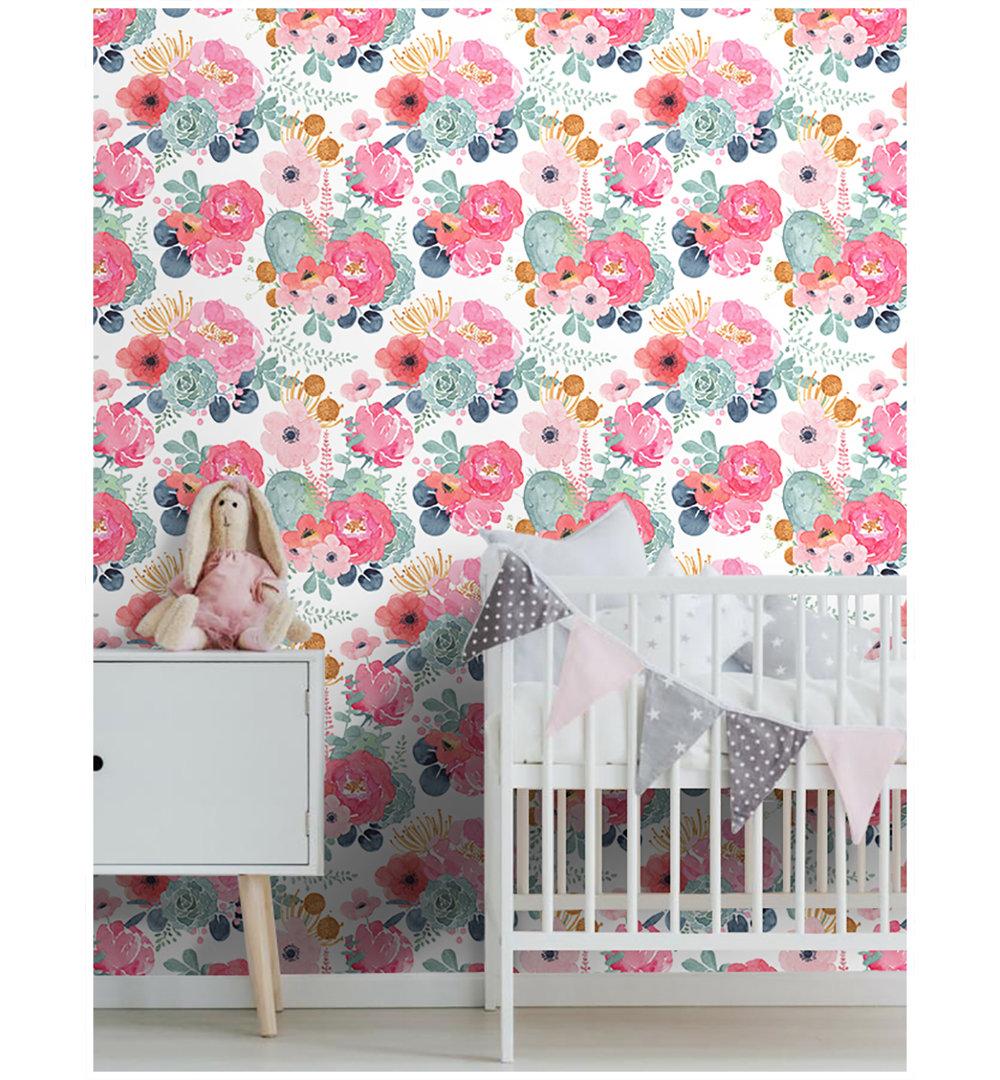 Joplynn 10' L x 17.7" W Textured Peel and Stick Wallpaper Roll Winston Porter 