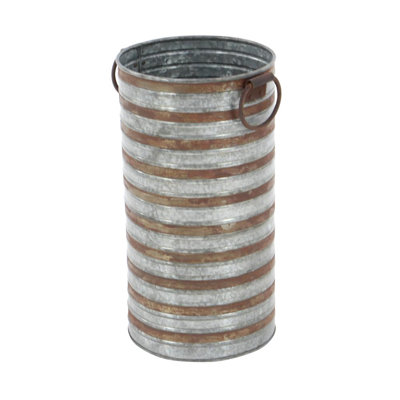 Cowie Distressed Iron Bucket Planters with Side Handles