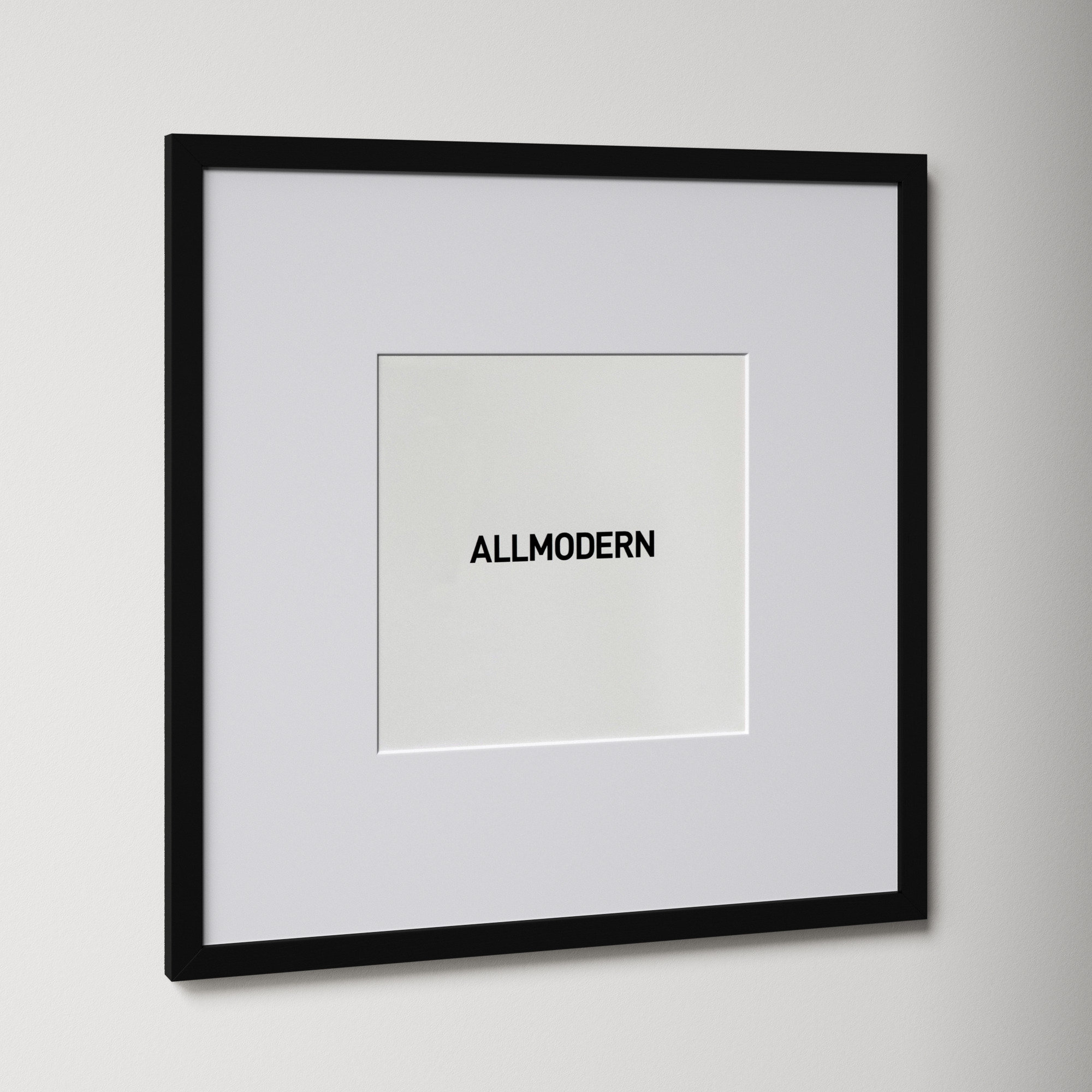 Capullo Wood Matte Picture Frame with Mat, 20" x 20", 11" x 14", Black