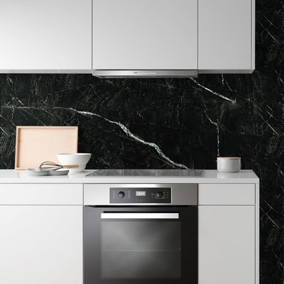 Black Marble Peel And Stick Wallpaper For DIY Renovation - Waterproof, Self-Adhesive Vinyl Film (15.7" X 393")