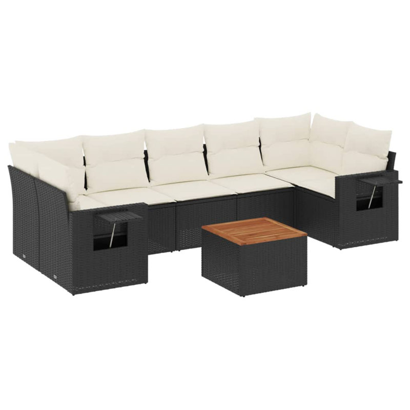 Vidaxl Garden Sofa Set Black, Cream White