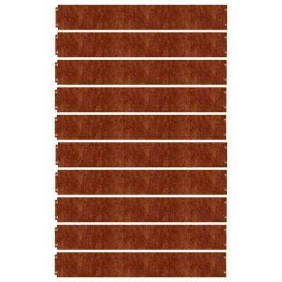 WALPLUS Lawn Edging Set of 10 Rusty Weathering Steel 15 x 103 cm Heavy Duty Garden Landscape Border