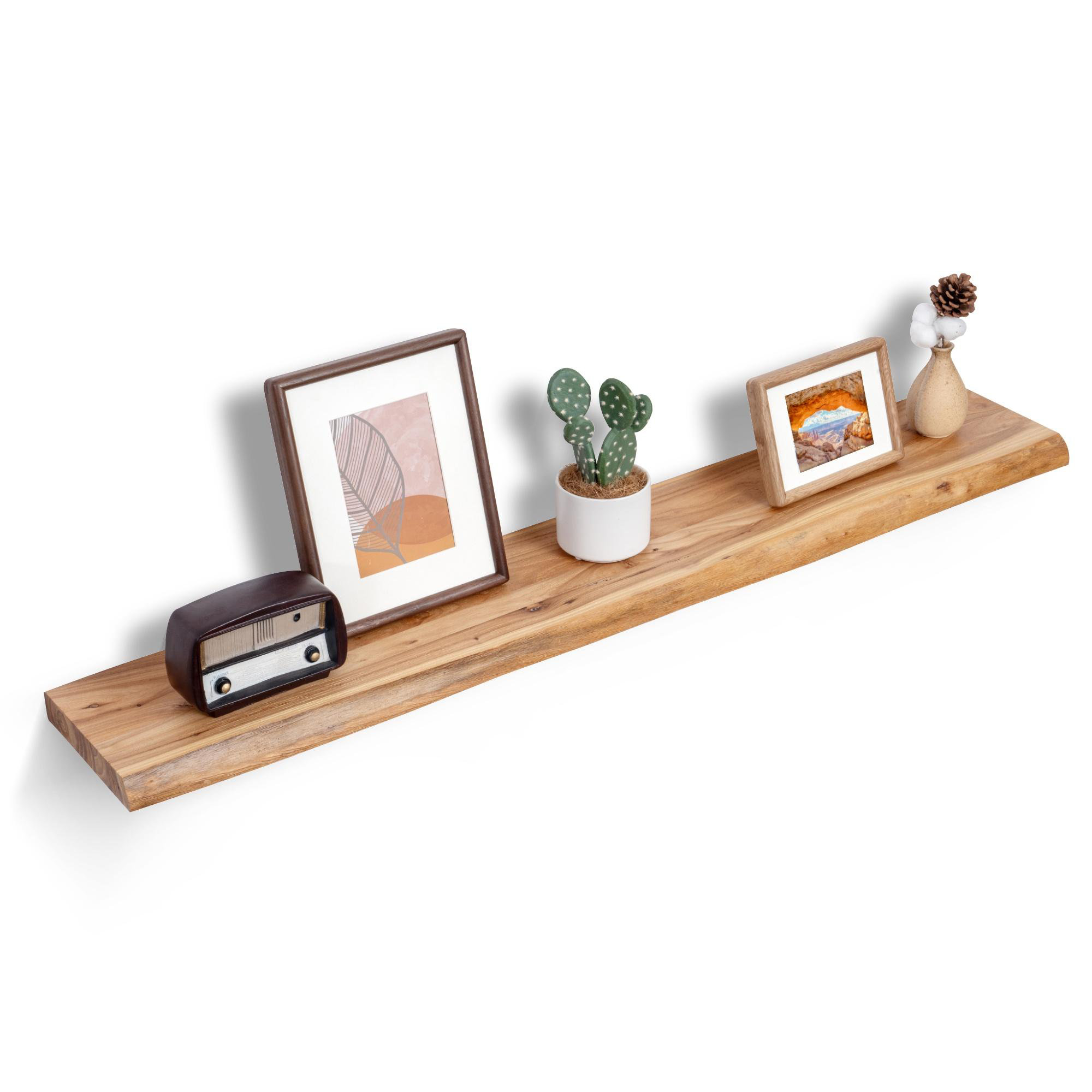 Ebern Designs Carsin Irregular Reclaimed Elm Floating Shelf & Reviews ...