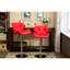 Tabourets rouges rouges contemporains, 2 sièges réglables et confortables en cuir de polyuréthane et tabouret ergonomique avec repose-pieds Diamond-1007689747