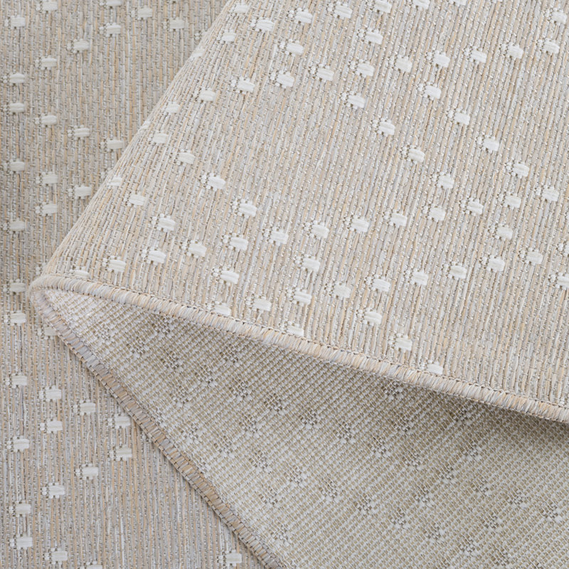 Piccio 850 Polypropylene/Polyester Geometric Indoor/Outdoor Rug in Salmon/Gray, Rectangle 5'3" x 7'6"