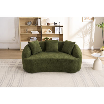 04 Chenille courbée moderne 2 désossée, mise à niveau, 3 coussins, idéale pour les appartements, espace avec salon décoratif, invité et confortable