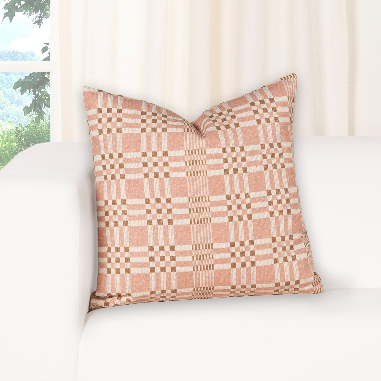 Throw Pillow, Feather, Pink, Square 16"