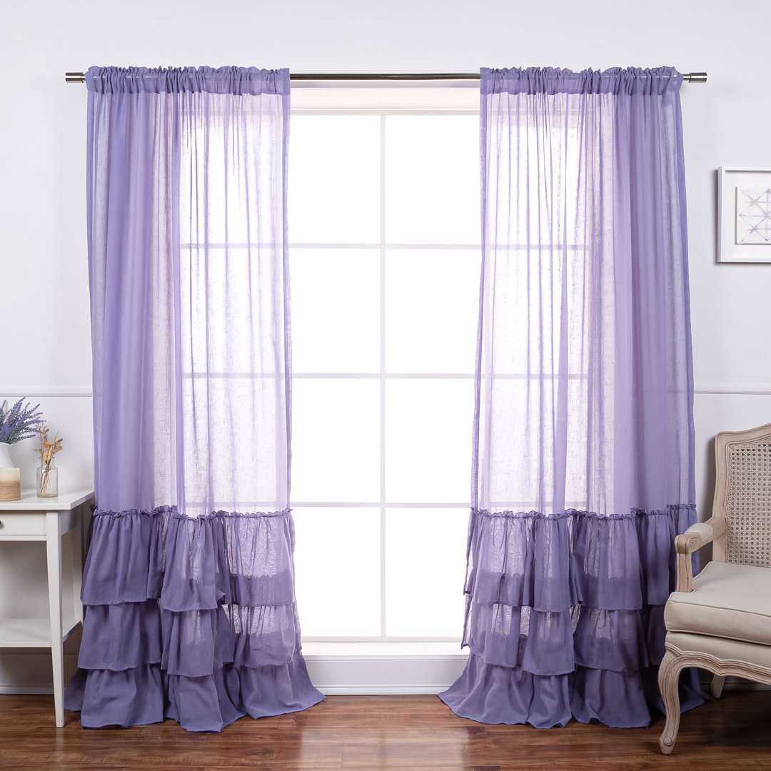 Neuville Semi Sheer Sliding Panel Pair (Set of 2) One Allium Way® Curtain