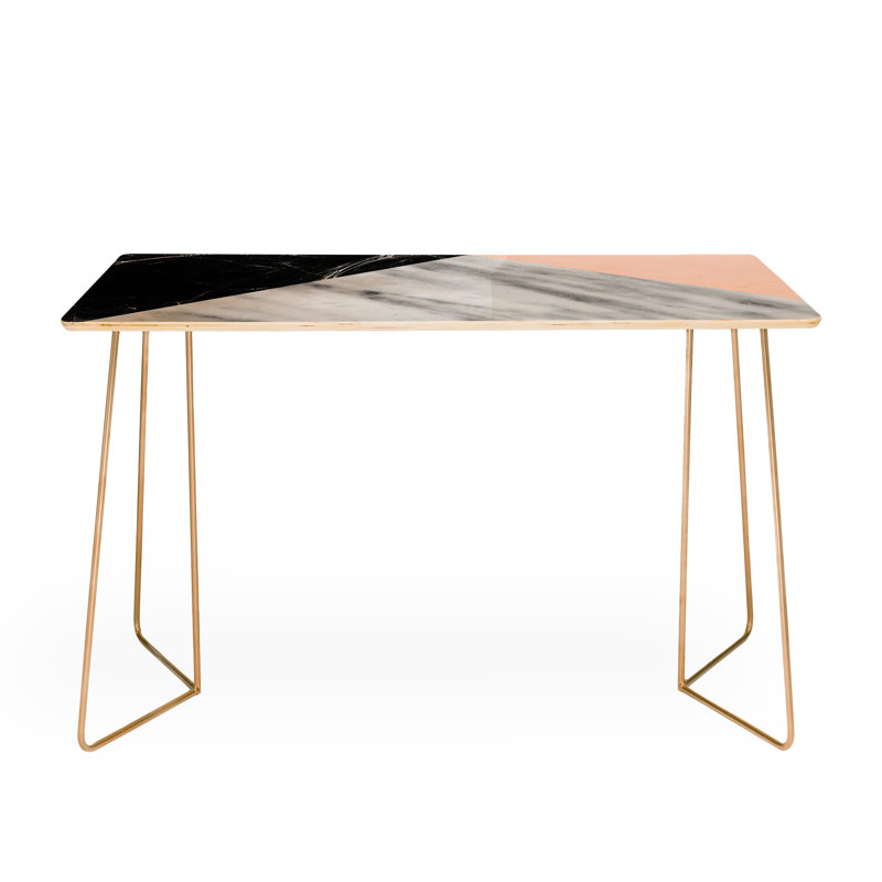Table basse traîneau avec rangement, H 19 po x l 38 po x p 19 po, Or