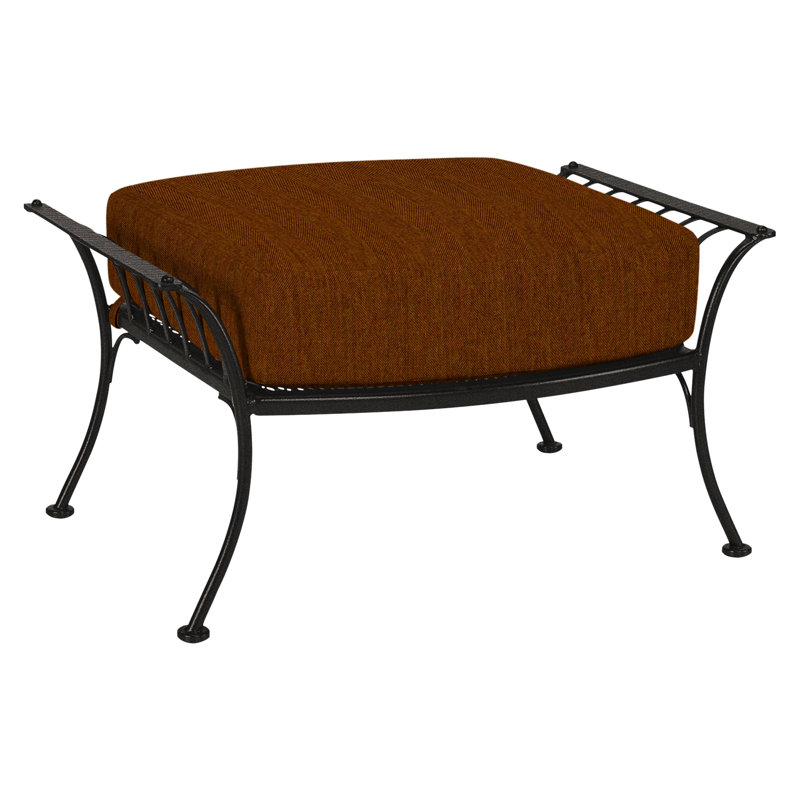 Monterra Outdoor Ottoman, Carbon Black, Sash Denim