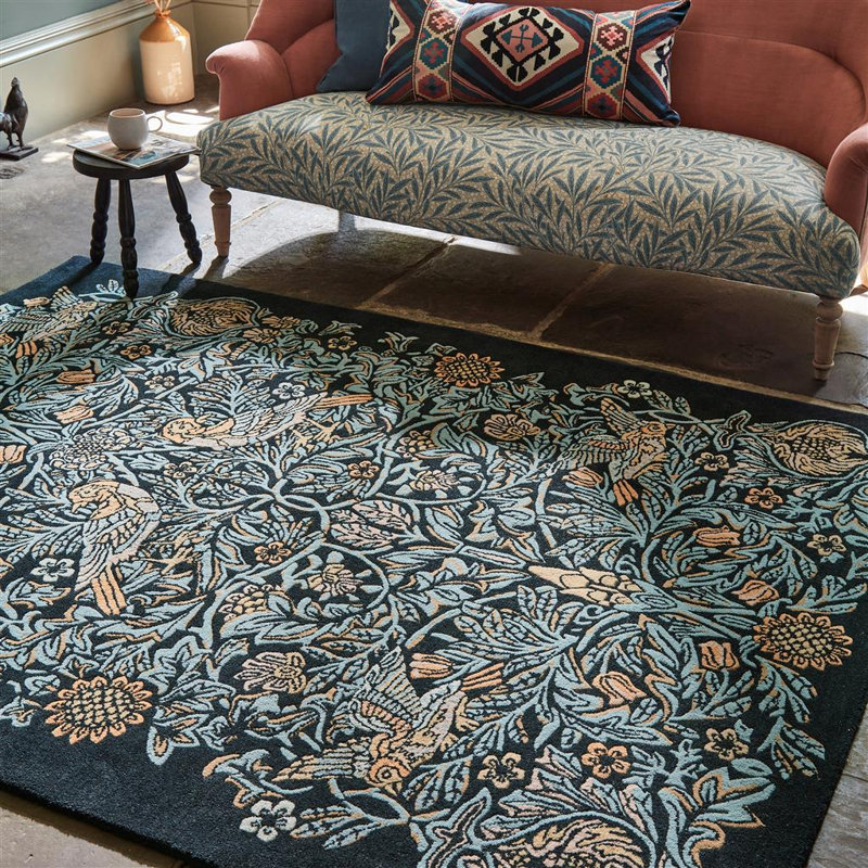 Wool Floral Area Rug, Rectangle 5'7" x 7'10"