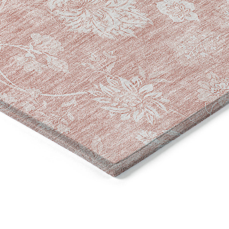 Tapis ivoire lavable intérieur / extérieur floral, Rectangulaire 3 pi x 5 pi