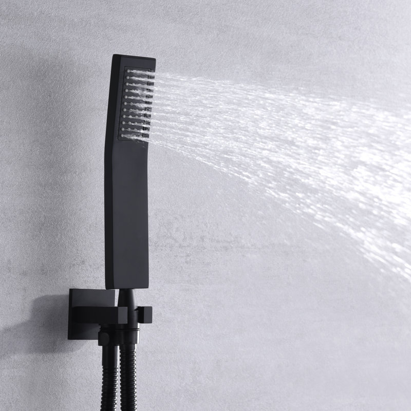 Complete Shower System with Rough in-Valve, Matte Black
