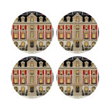 Christmas On Fifth Avenue Vegan Leather Round Coasters