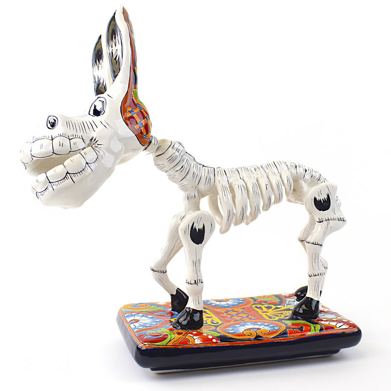 Sculpture d'âne Dia De Muertos, H 16 po x l 7 po x P 15 po