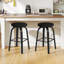Tabouret de bar pivotant en bois massif avec repose-pieds en métal et tabouret de bar à hauteur de comptoir sans dossier (ensemble de 2)-1608429084
