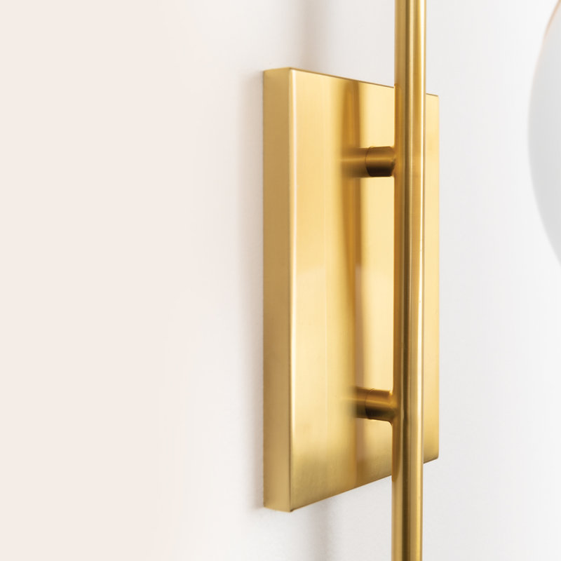 Ingrid 1 Light Wall Sconce, Aged Brass