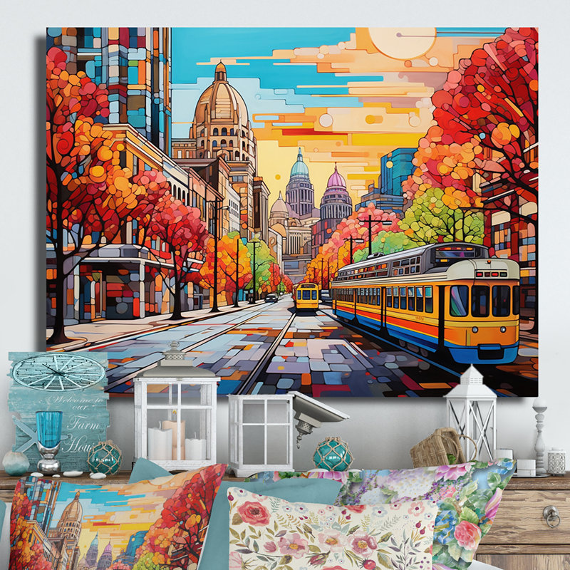 Ville colorée de St. Louis City - impression sans cadre sur métal, H 12 po x l 20 po x P 1 po