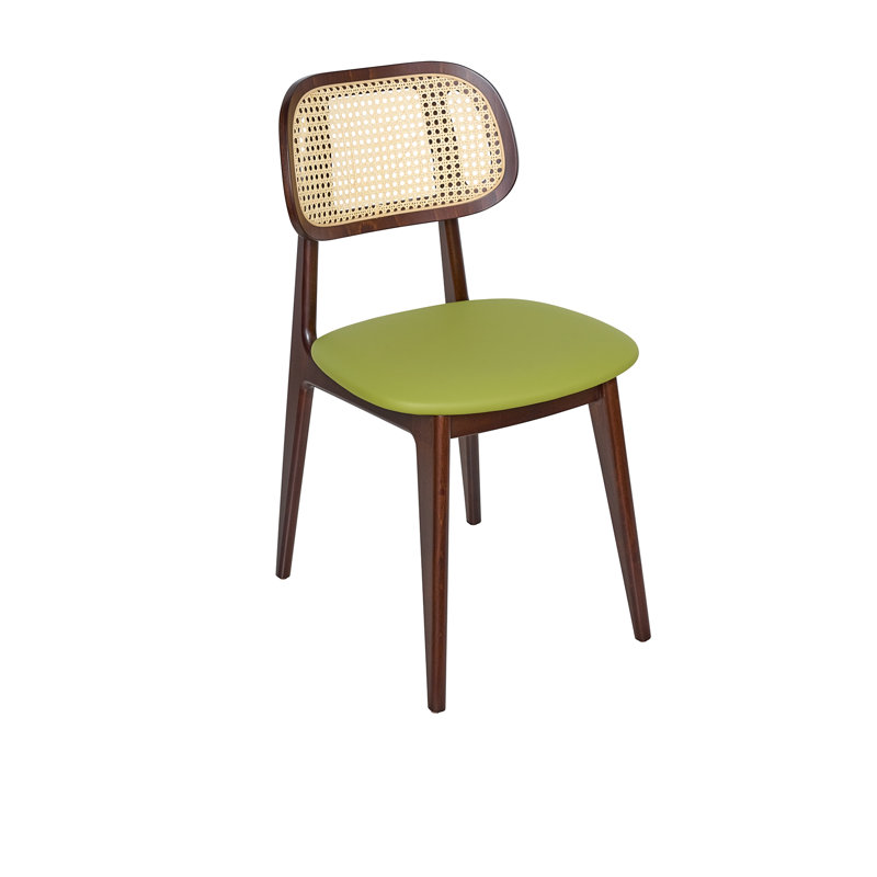 Chaise d'appoint Emma, Noyer foncé, Vert