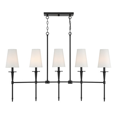 Lustre linéaire Queenswood à 5 lumières, noir mat