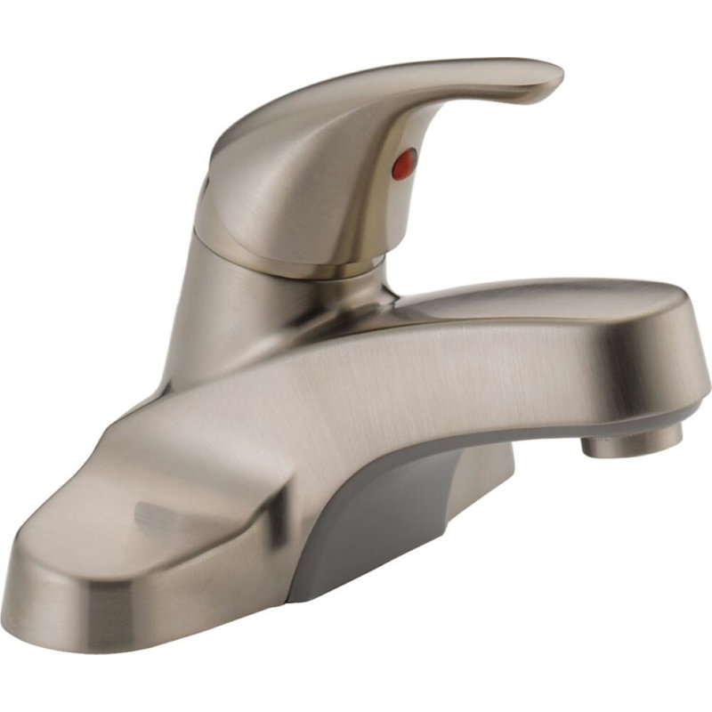 Robinet de salle de bain central avec ensemble de bonde et robinet à 2 poignées Core, Nickel brossé