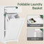 Tilt Out Laundry Hamper Cabinet, Bathroom Storage Cabinet with Drawer and Removable Basket, Freestanding Narrow Laundry Sorter for Small Spaces, White-1603561177