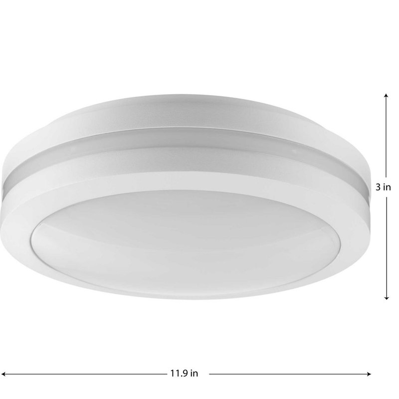 Plafonnier encastré rond en fonte dure 12 po Hard Nox, Blanc satiné