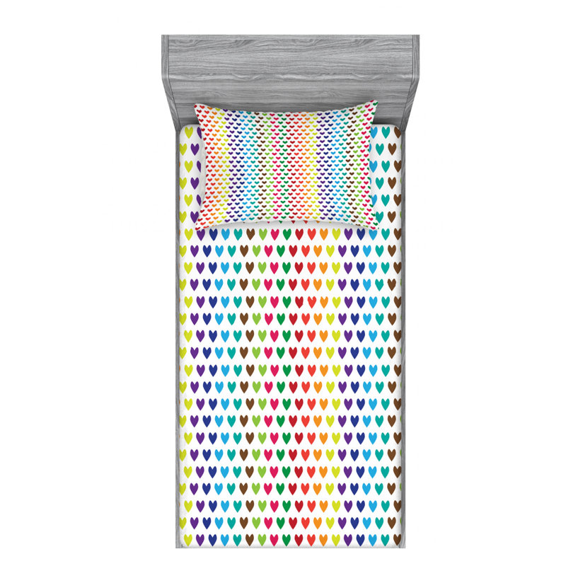Microfiber Patterned Fitted Sheet, Twin XL Fitted Sheet with 1 Pillowcase