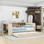 Lit de jour en bois avec tablettes de rangement, lit gigogne et station de charge-710313713-710313712